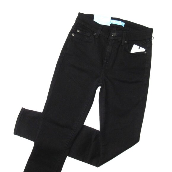NWT 7 For All Mankind The Ankle Skinny in Black b(air) Stretch Jean 25 - Picture 2 of 4